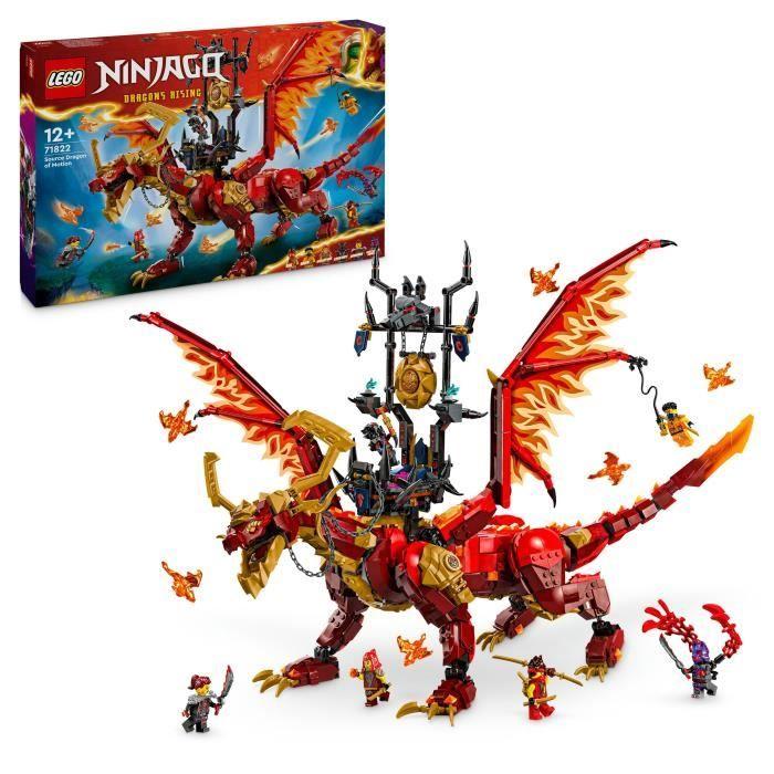 Lego® ninjago® 71822 le dragon source du mouvement - jouet de ninja avec 6 minifigurines rosso