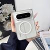 Custodia Pieghevole Trasparente Opaca per Telefono Puraxmax Guscio Magnetico Cover Acrilica Antiurto in Bianco Trasparente Nero Oro