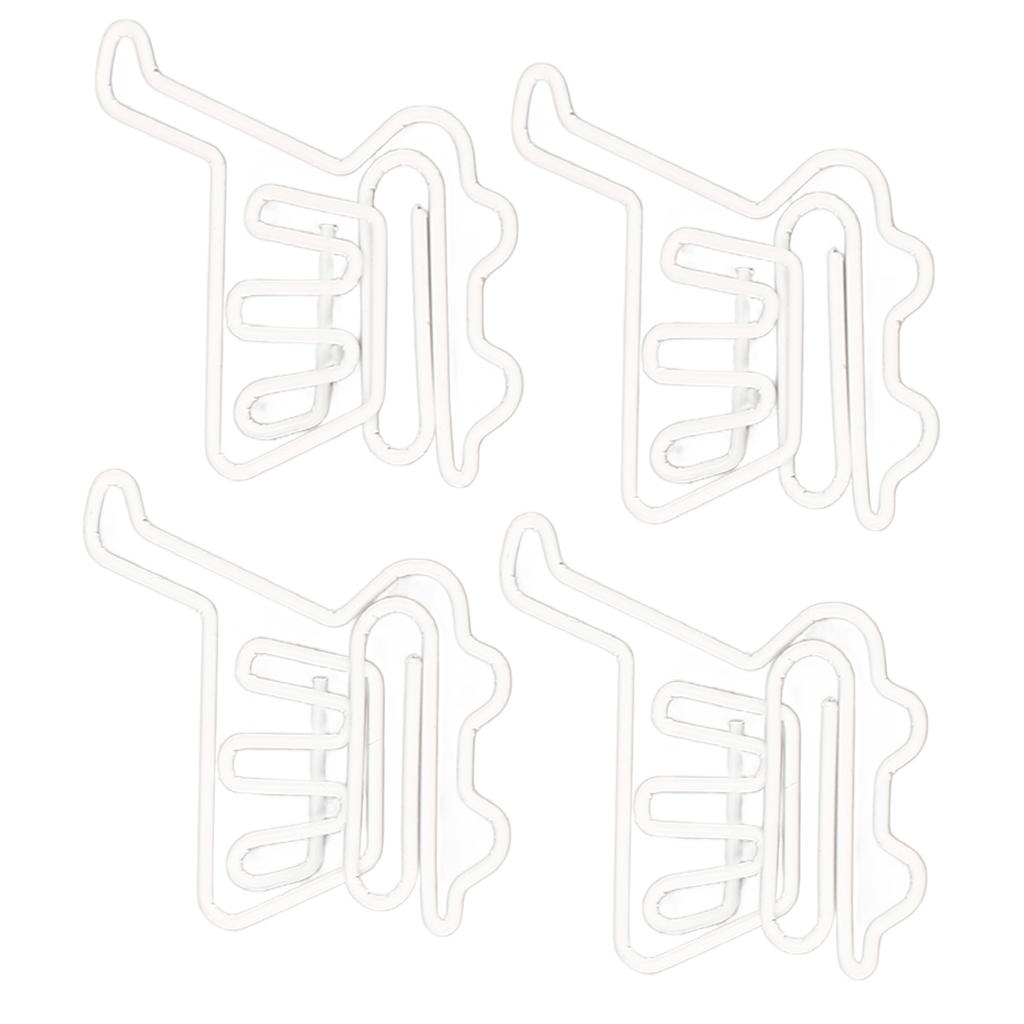 50 Stück Büroklammern, weiß, Einkaufswagen-Form, klein, stabil, Metall, Büroklammern für Büro und Zuhause, D