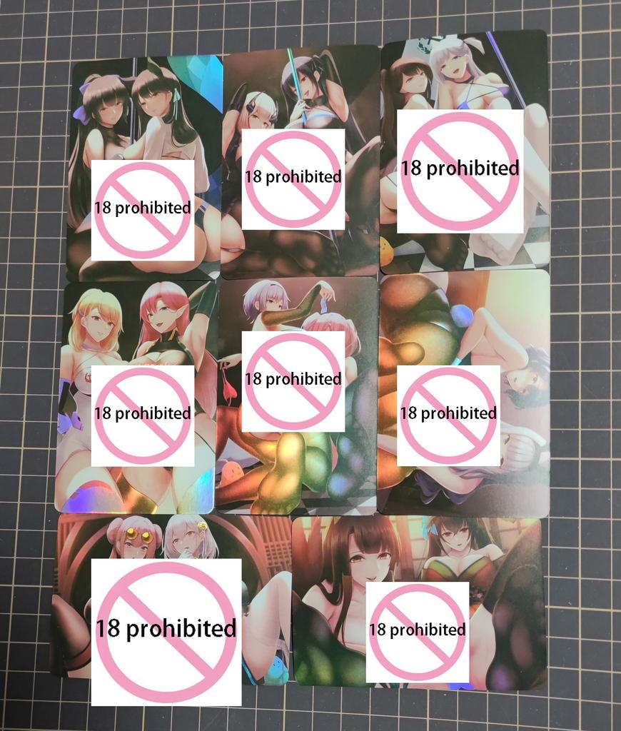 diy 9pcs/set Azur Lane Self Control Collect Signature Trading Flash Card Anime Cartoon Christmas Gift Toy