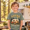 Custom Vintage Camper Birthday Shirt, Personalized 1st Birthday Boy Tee, Custom Name Age Camping Adventure Toddler Party Outfit Gift