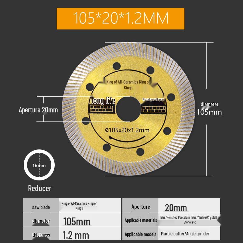 Diamond Saw Blade for Smooth Tile & Marble Cutting