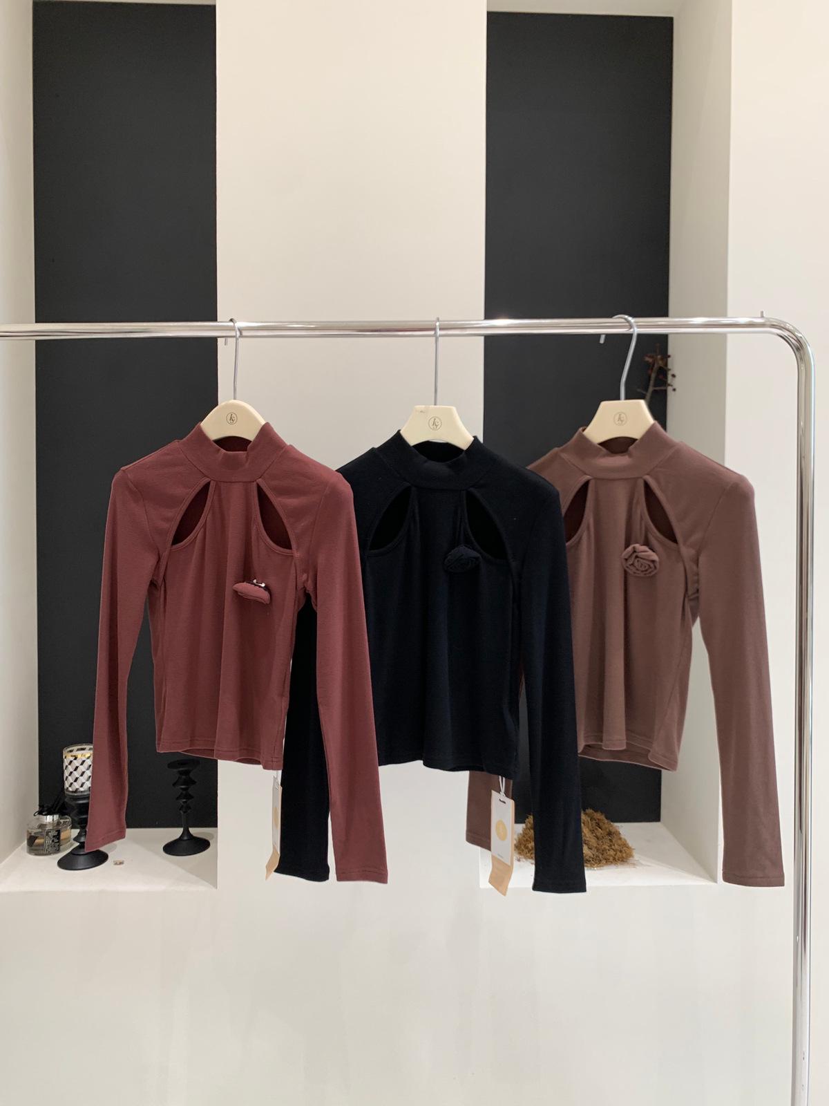 

Женский облегающий вязаный топ Shuzhi цвета французской розы с акцентом на талии Small кофейный