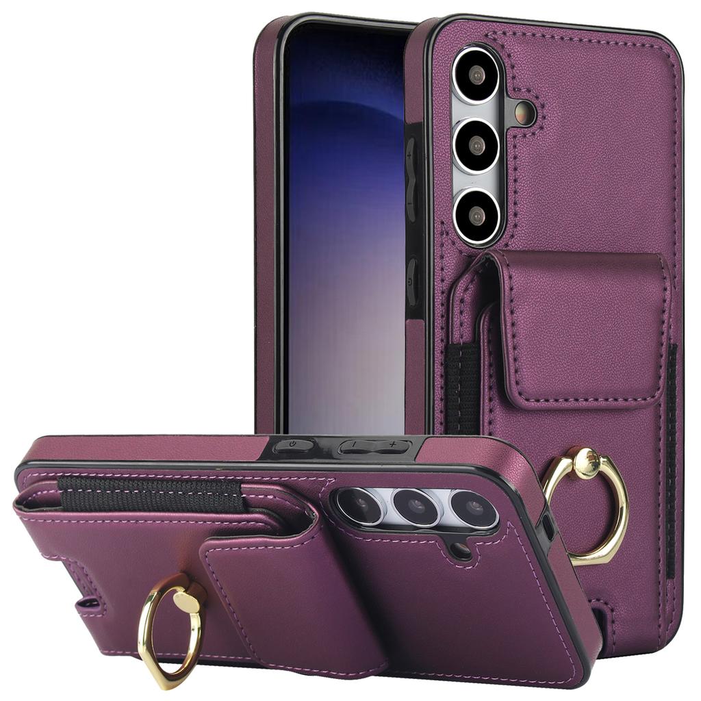 For Samsung Galaxy S23 FE Case Elastic Card Slot PU Leather+TPU Phone Cover