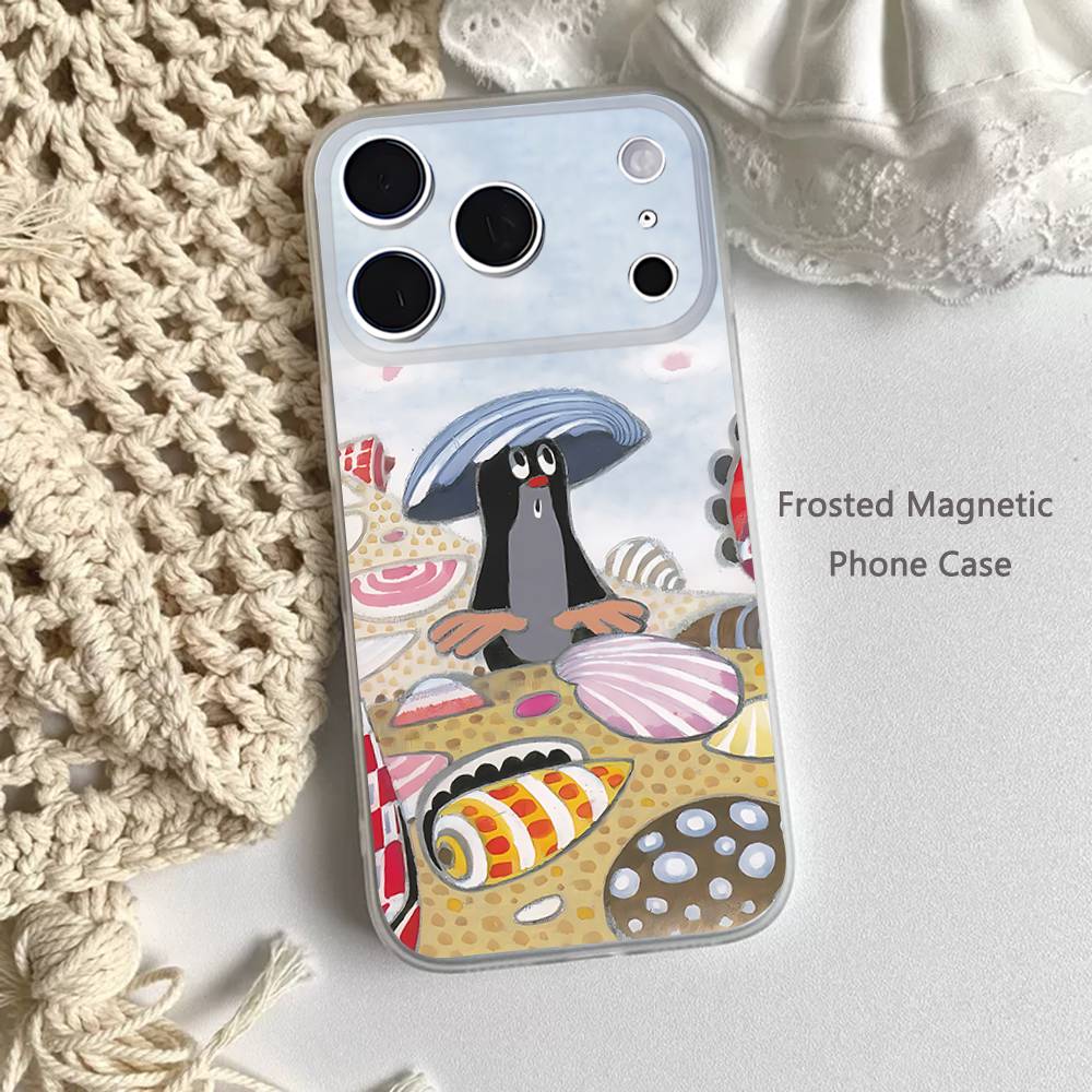 Cartoon Littles M-Mole Frosted Clear Magnetic Phone Case for iPhone 17,16,15,14,13,12,11 Pro,Max,Plus,Mini,Air,E