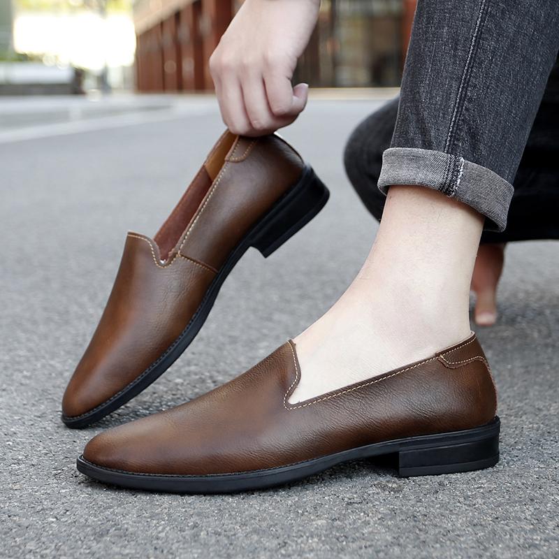 genuine Leather Loafers slip on Casual Driving Shoes for Man Lightweight Fashion Flats Breathable Comfortable Moccasins men