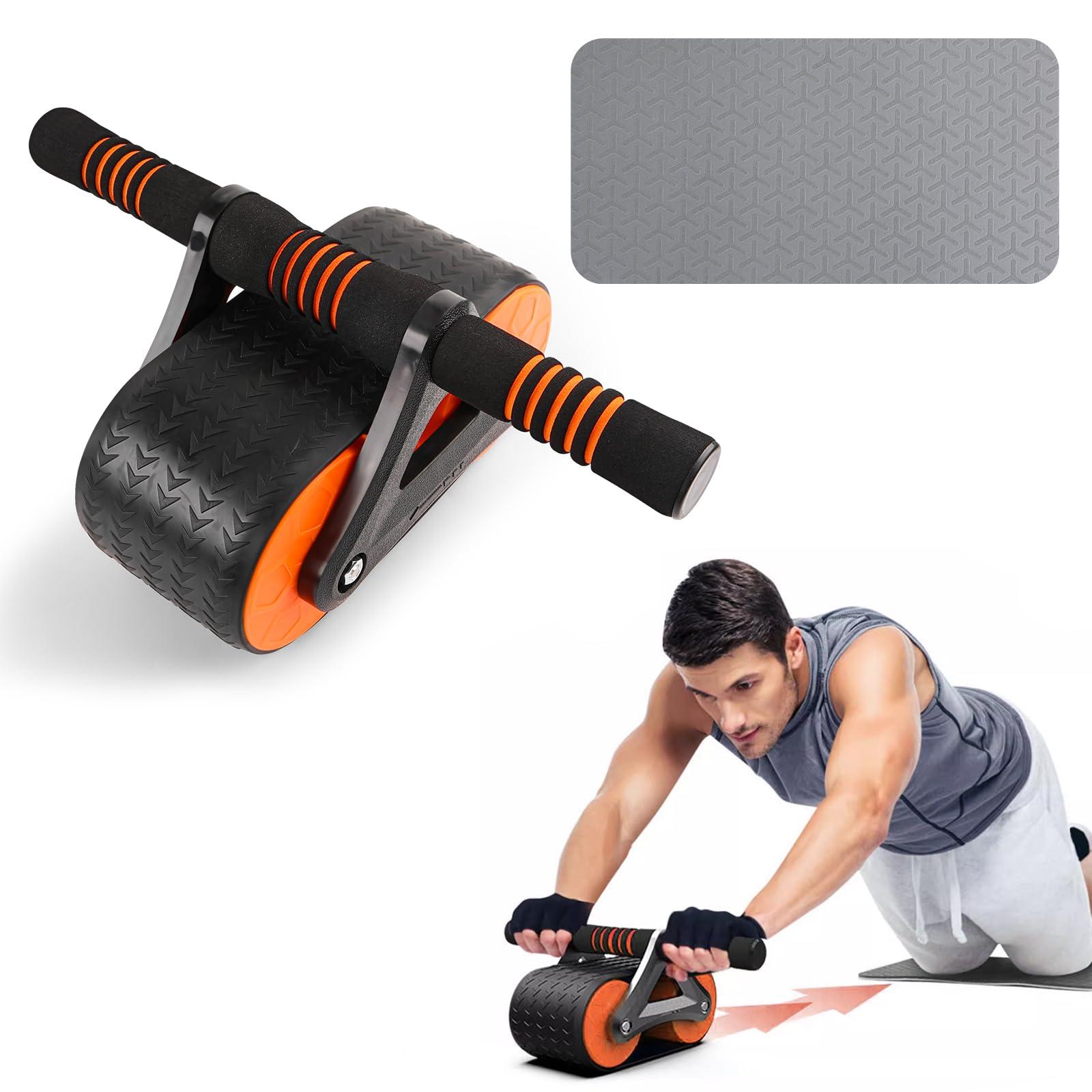 

Автоматическое отскакивающее брюшное колесо, Двойное круглое колесо для пресса, Тренажер для пресса для дома, Для начинающих и оранжевый