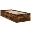 Bed Frame Without Mattress Smoked Oak 75x190 Cm Wood Based Material