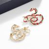 Rhinestone Snake Brooch Enamel Lapel Pin Nonfade Charm Suit Pin For Everyday Use And Festival Formal Event Cultural Gift