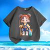 Children's Cartoon Pure Cotton Top, Summer Girls' Casual Loose T-shirt