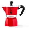 Italian Coffee Maker - Bialetti - Moka Express - 3 Cups - Red - Polished Aluminum