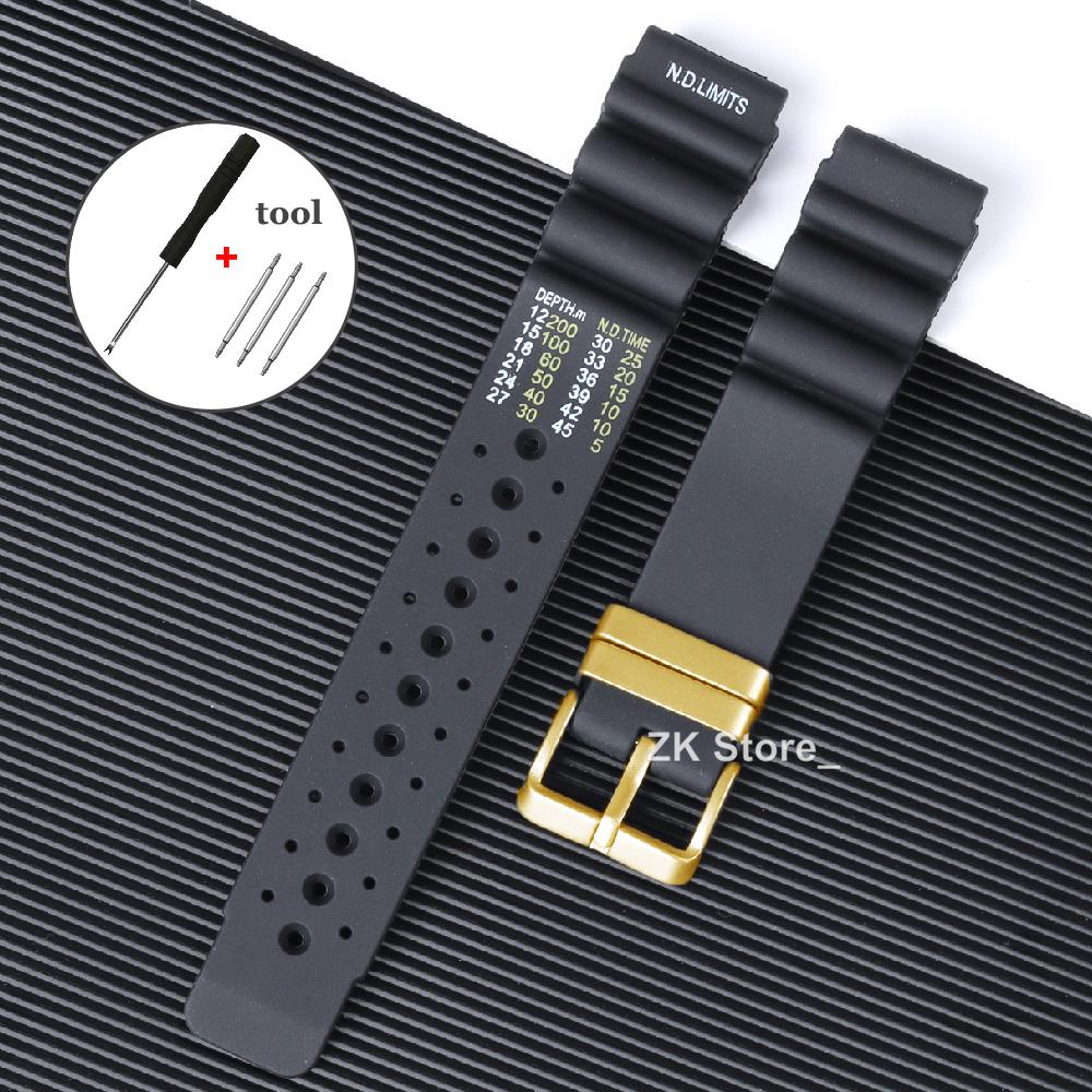 ND Limits Diver Gumowy Silikonowy Pasek 20mm 22mm 24mm Sportowy Pasek do Zegarka dla Seiko dla Citizen Promaster Diver Bransoleta Pasek
