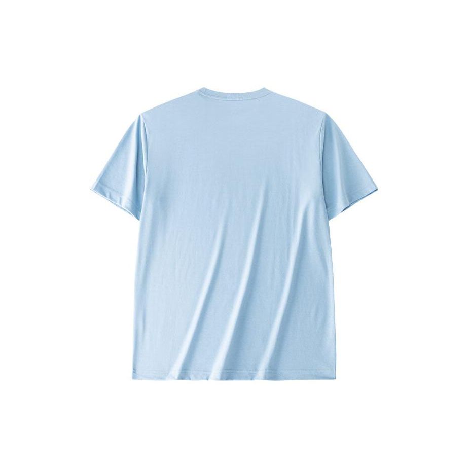 Anta Lifestyle Series Letter Round Neck Loose Short Sleeve T-Shirt Men Tops Light-Blue 152428104-3