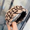 PROLY New Fashion Over Size 6.5CM Wide Side Hairband For Women PU Leather Headband Braided Hair Accessories