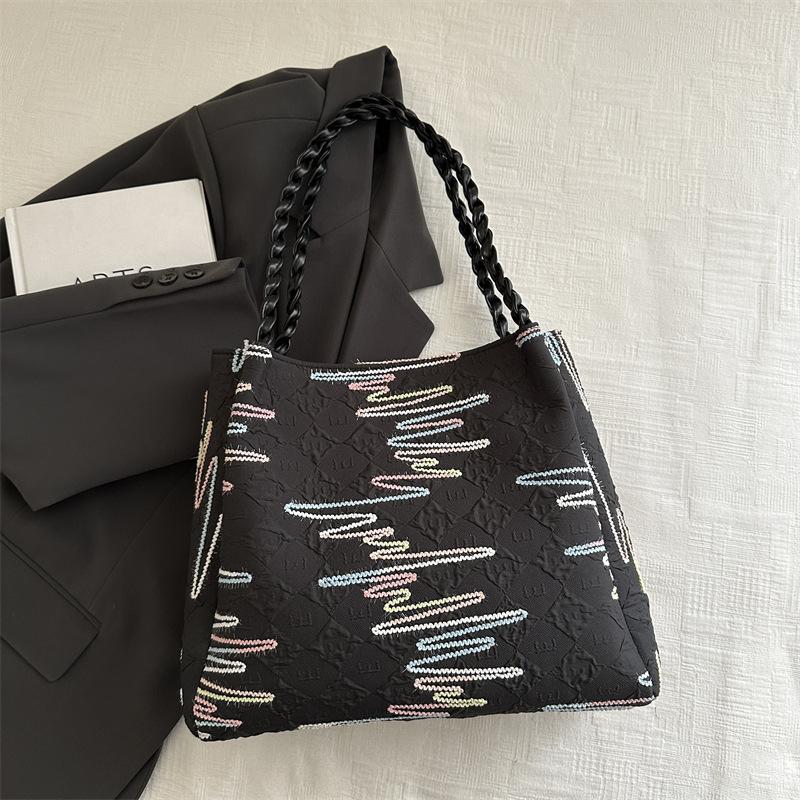 

2025 новая большая плечевая сумка простая, высококачественная сумка универсальная для поездок на работу портативная сумка-тоут