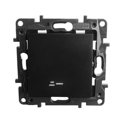 Single-Pole Illuminated Switch Connector 10Ax Black