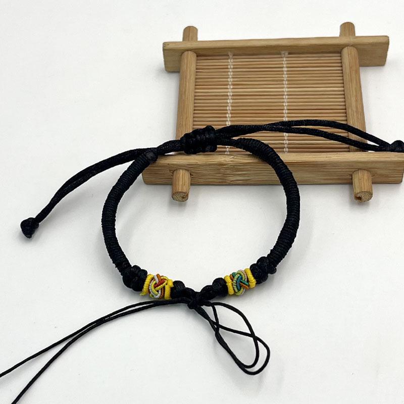 DIY Handmade Braided Red Rope Bracelet Kit with Colorful Accessories