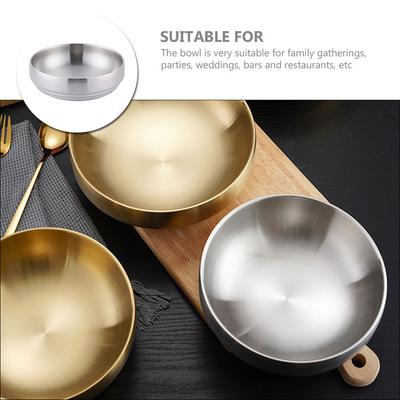 Stainless Steel Cold Noodle Round Reusable Serving Bowl For Salad Fruit Dessert Kitchen Food Supplies Mixing Noodle Bowl