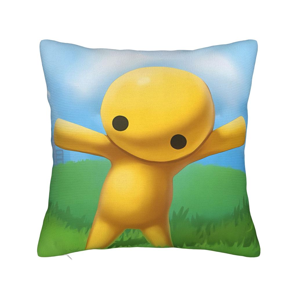 Friendly Wobbly Life Duo Play Pillow Case Retro Trendy Pillow Cover Comfy Pillowcases For Chair Sofa Home Decor