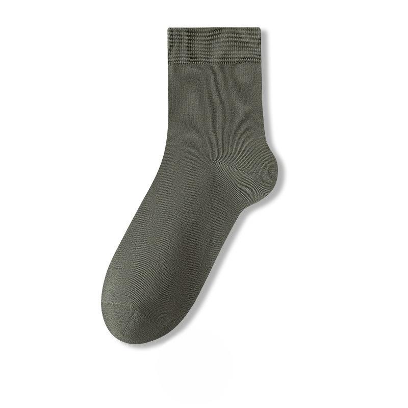 Male Spring and Autumn Business Mesh Eye Pure Cotton Pure Color Antibacterial Deodorant Breathable Tube Socks