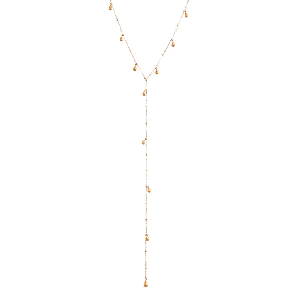 Yhpup 2026 Stainless Steel Teardrop Y Chain Long Thin Sexy Necklace for Women Summer Popular Charm Chic Jewelry Waterproof