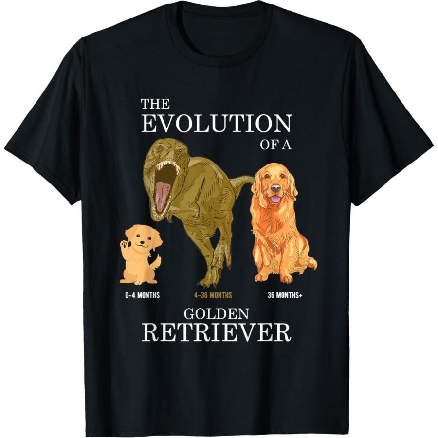 

The Evolution of a Golden Retriever or Evolution of dogs T-Shirt XXXXXL чёрный