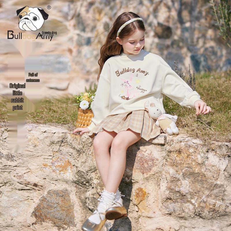 Girl's Cute Rabbit Print Long-Sleeve Sweatshirt