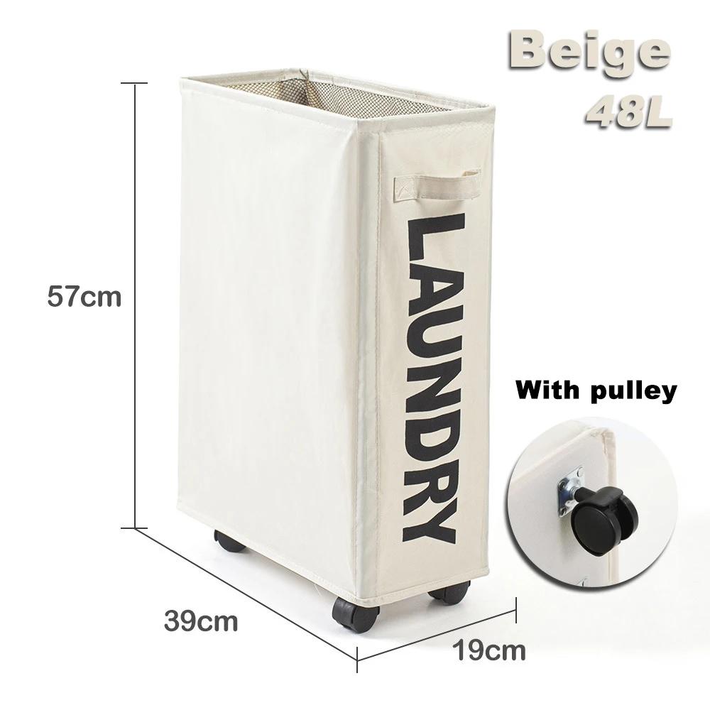 Foldable Laundry Basket Dirty Clothes Basket Clothes Organizer Yoga Storage Basket Home Assortment Box with Wheel Laundry Basket