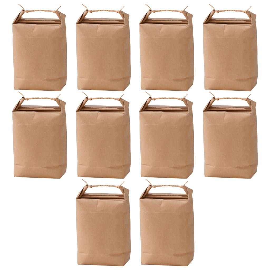 10x Rice Storage Bag Sealable Kraft Paper Bag For Long-lasting Freshness Dried Fruit Flour Bag Etc
