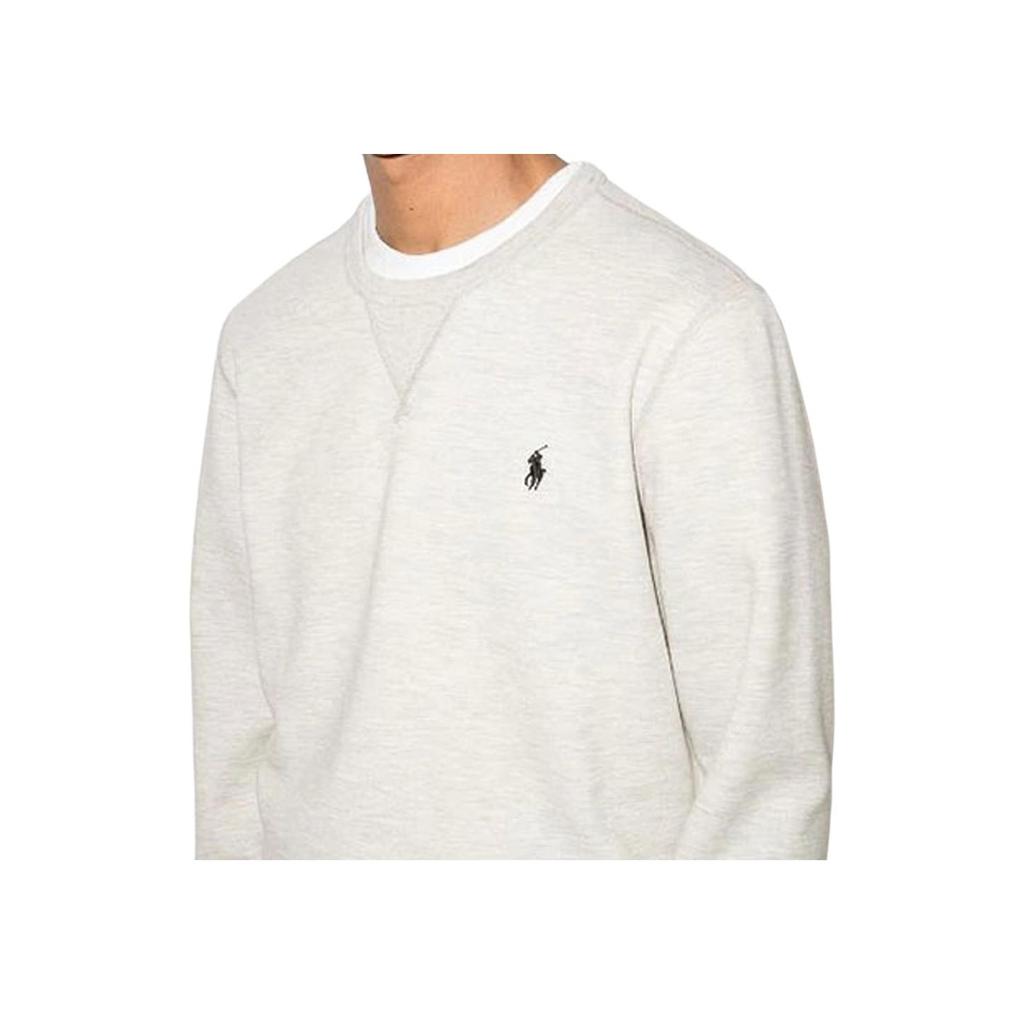 Polo Ralph Lauren Logo Embroidered Crewneck Sweatshirt Men Sweatshirt Gray White 710675313-020