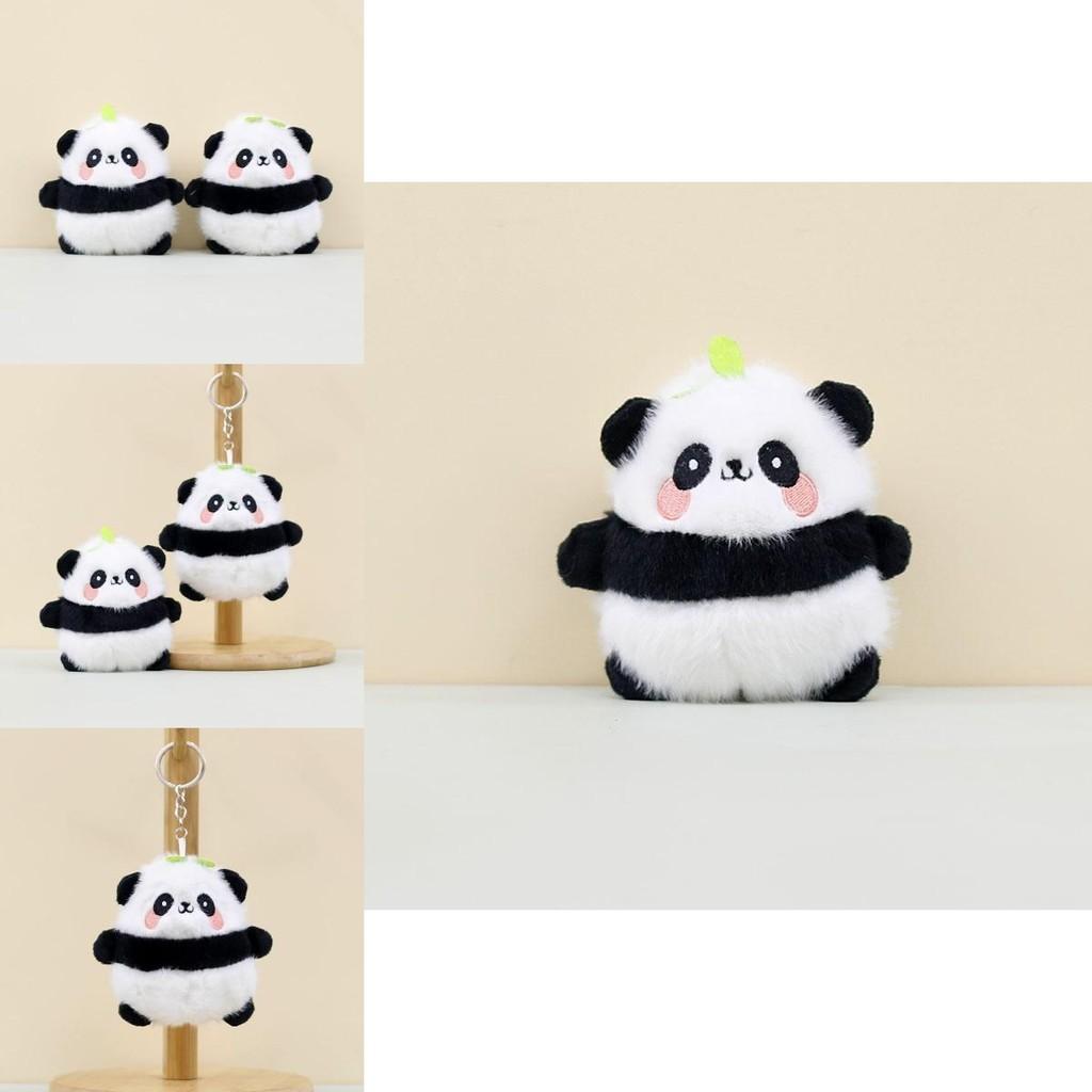 Charming Panda Plush Keychain Cute Short Plush Panda Doll Adorable Bag Accessory