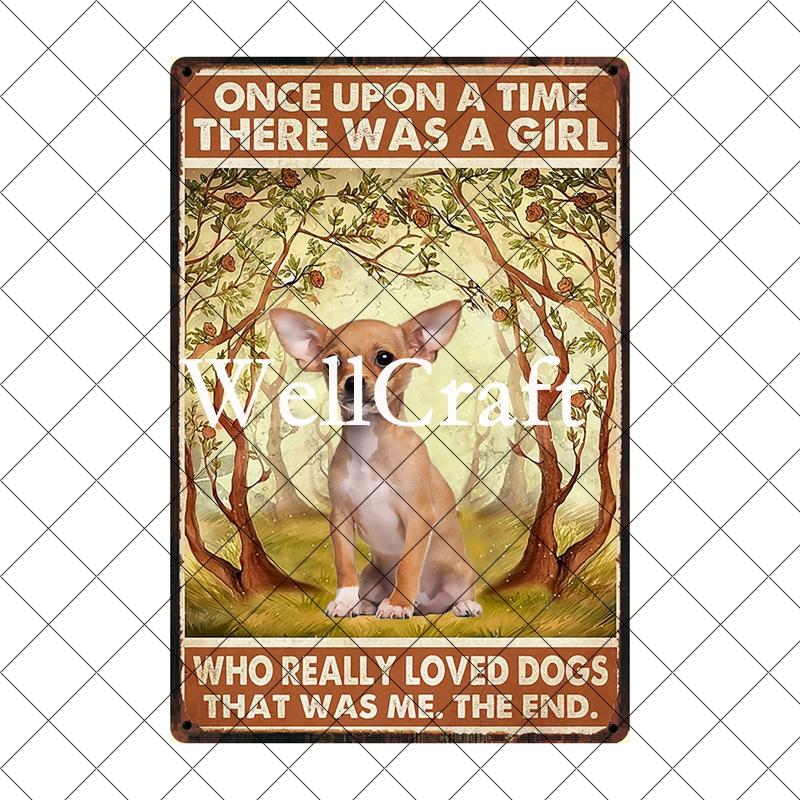 [ Wellcraft ] Chien Chihuahua Animal de Compagnie Sous la Douche Vin Bain Boutique Art Métal Étain Panneau Mur Poster Peinture Fer Pub D-04 20*30 CM