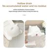 Drainable Sponge Soap Bar Container Tray Cartoon Cat Plastic Soap Box Washing Sponge Holder Decorative Storage Rack