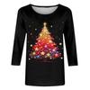 Women's Loose Comfortable Casual Fashion V-Neck Christmas Print Long Sleeve Hoodie