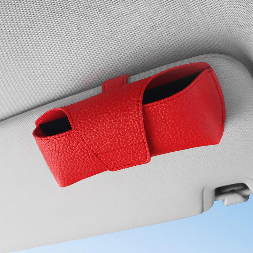 Visor Sunglasses Holder Leather Auto Eyeglasses Organizer Box Non-Slip Eyeglasses Case Space Saving Organizer Box Interior Auto
