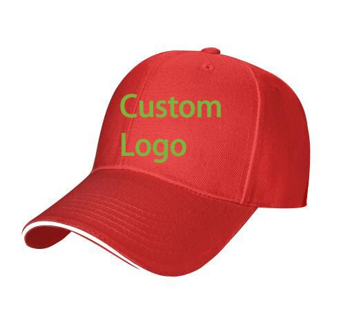 Custom Logo Baseball Cap Sandwich Cap Women Unisex Cap Snapback DIYPattern Hat Adult Unisex Four Seasons One Size