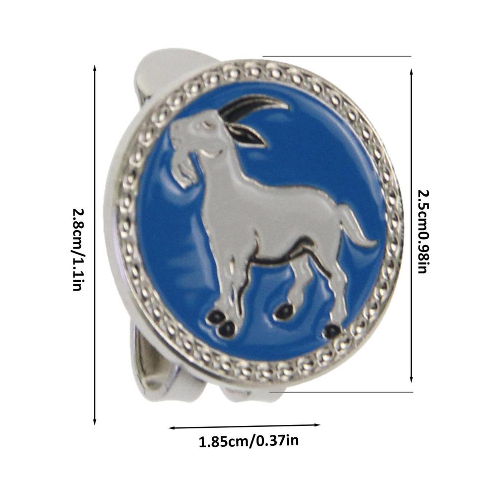 New Golf Ball Mark+Golf Hat Clip Zodiacs Design Magnetic Alloy Marker Golf Accessories Rat Ox Tiger Rabbit Dragon Snake Horse