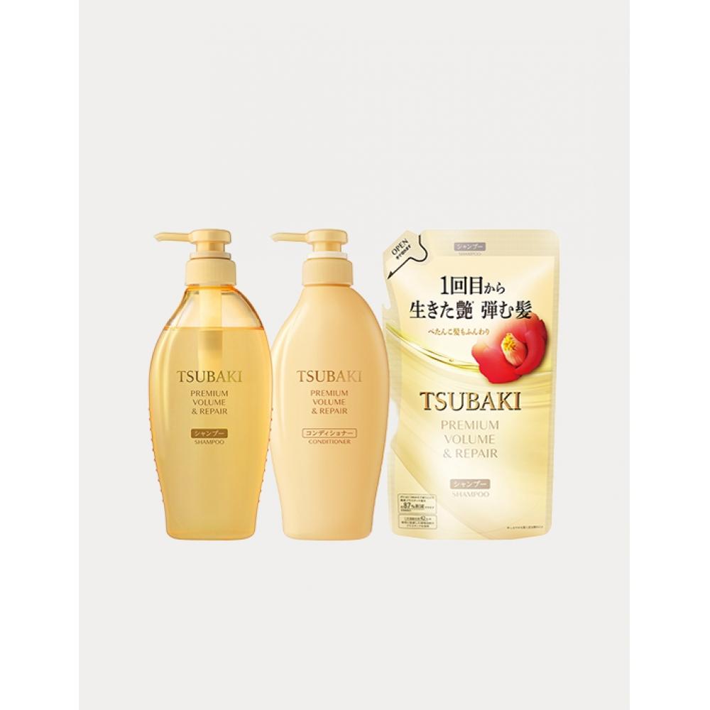 Tsubaki Premium Volume Repair Shampoo Conditioner Set Of 2 300 Ml Shampoo Refill Included