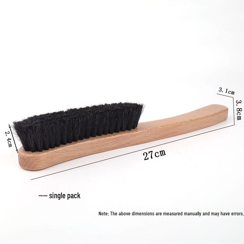 Beech Wood Horsehair Shoe Brush for Leather and Suede - Available in Large and Small Sizes