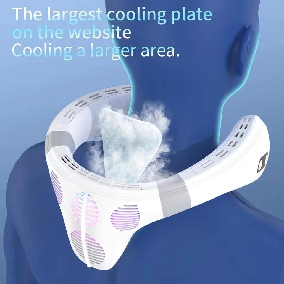 Nieuwe Nek Airconditioner Draagbare Nekventilator Oplaadbare Halfgeleider Koeling Bladeloze Ventilator Buiten Persoonlijke Ventilator Draagbare Koeler