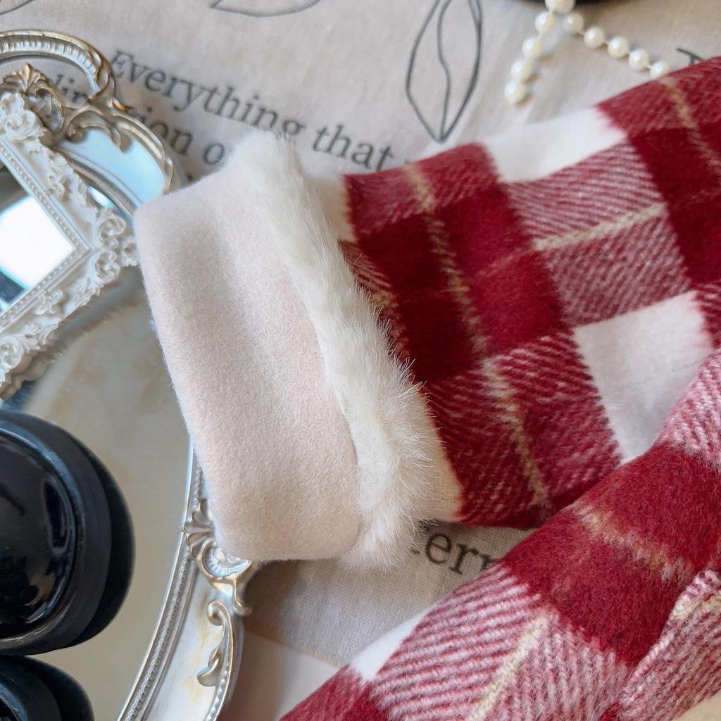 Girls' Stylish Winter Wool Coat with Velvet Lining