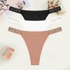 3Pcs Sexy Seamless Women's Underwear Low Waist Rhinestones Letter Thong Solid Stretch G-string Ladies Sports Bikini Lingerie New