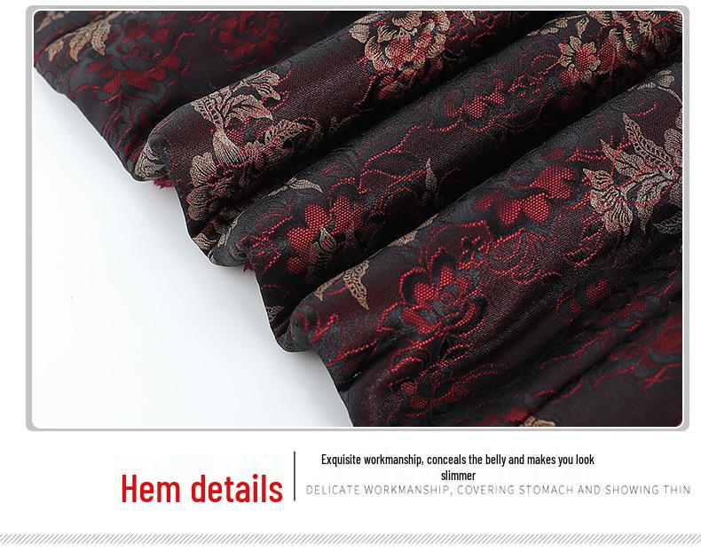 Warm Embroidered Cotton Tang Suit Jacket for Middle-Aged & Elderly Women - New Chinese Style, Fleece-Lined, Loose Fit