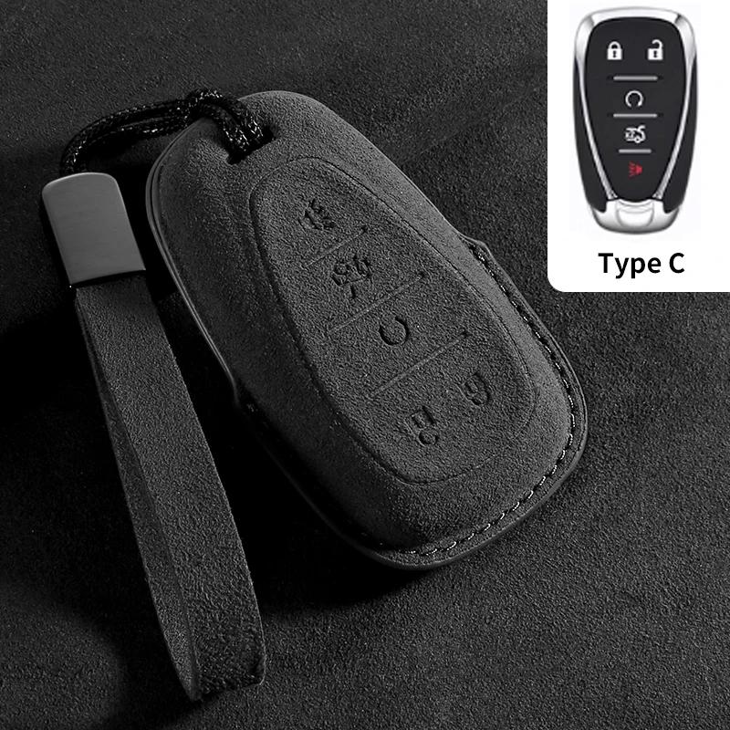 Car Key Case Cover Protective Shell for Chevrolet Chevy Malibu Camaro Cruze Traverse Spark Equinox Sonic Volt Suede Car Keychain