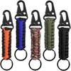 Military Paracord Keychain Ring Survival Kit with Carabiner Braided Cord Rope Lanyard Emergency Knot Tools for Camping Outdoor