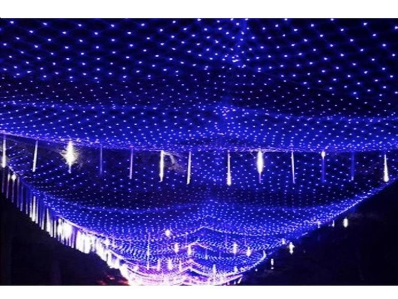 Twinkling LED Fishing Net Star Lights: Waterproof Outdoor Fairy Lights for Lawn and Square Decoration