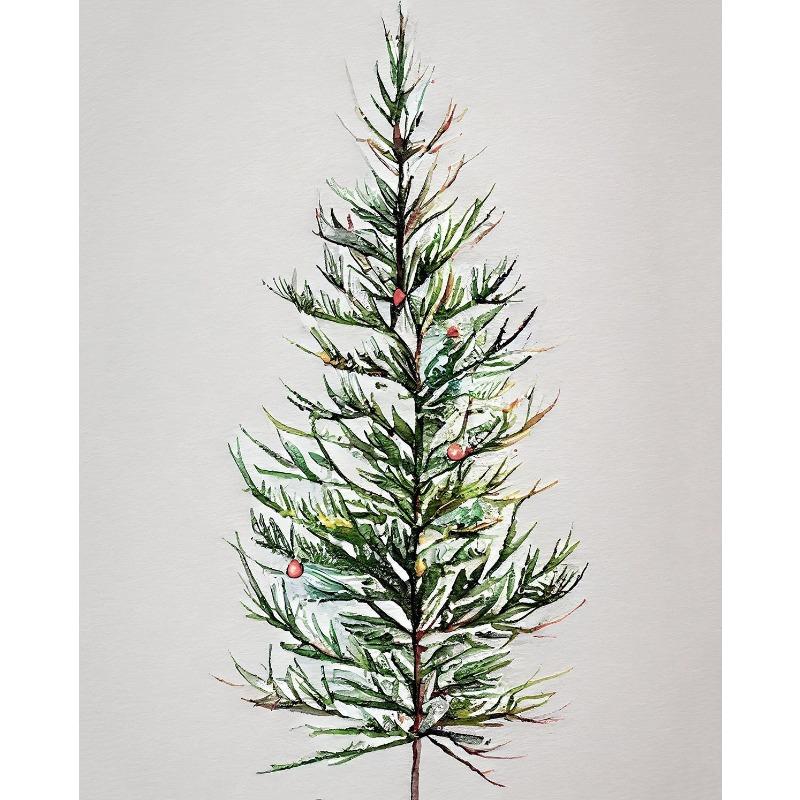 

Watercolor Christmas Tree Snowscape Posters and Prints Canvas Printing Retro Wall Art Picture for Living Room Home Decor Gifts 21cm×30cm NoFrame