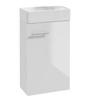 Bathroom Cabinet with Washbasin 60x40 Cm, White Gloss, Hanging, Small