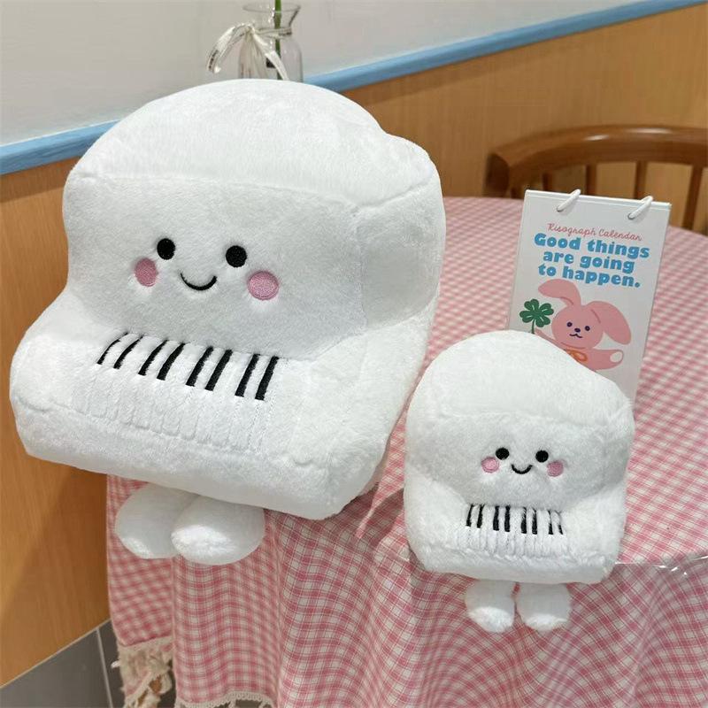 Cartoon Simulation White Piano Doll Pillow Musical Instrument Plush Toy Doll Shooting Props Decorative Ornaments Dolls