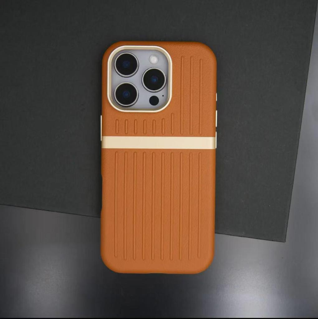 iPhone 17 Pro Max Leather Stripe Magnetic Anti-Fall Case